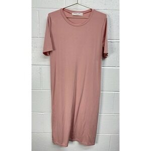 Sonnet James A PLAY DRESS Size S Pink Short Sleeve Midi Length Casual Minimalist